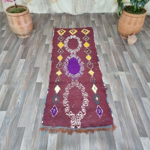 Hand-Knotted Boujaad Berber Runner Rug Handmade Atlas Hallway