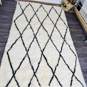 Hand Knotted Berber Beni Ourain Azilal Wool Rug