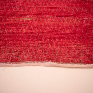 Berber Vintage Red Boucharouite Cotton Area Rug with Tribal Design