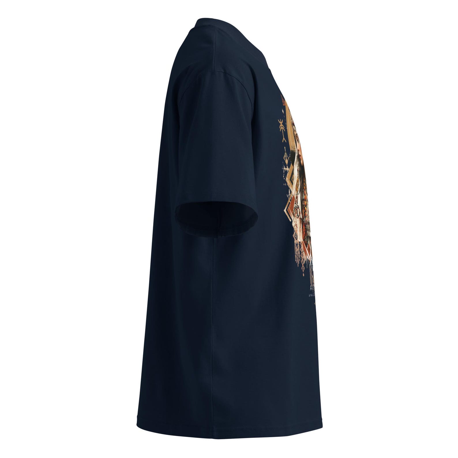 Amazigh Berber Tifinagh Organic Oversized Neck Bride Graphic T-Shirt