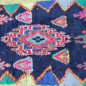 Berber Handwoven Tribal Wool Runner Rug with Vintage Cotton Patterns