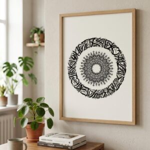 Amazigh Tifinagh Berber Circular Calligraphy Printable Download PDF