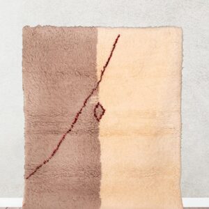 Amazigh Azilal Rug Handwoven Wool Abstract Burgundy Symbol