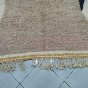Berber Handmade Black Purple Wool Beni Ourain Style Rug