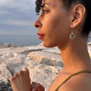 Amazigh Kabyle Earrings with Koralle and Emaille Silver Details