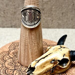 Amazigh Tuareg Chevalière arrondie massif Artisanat Silver Ring