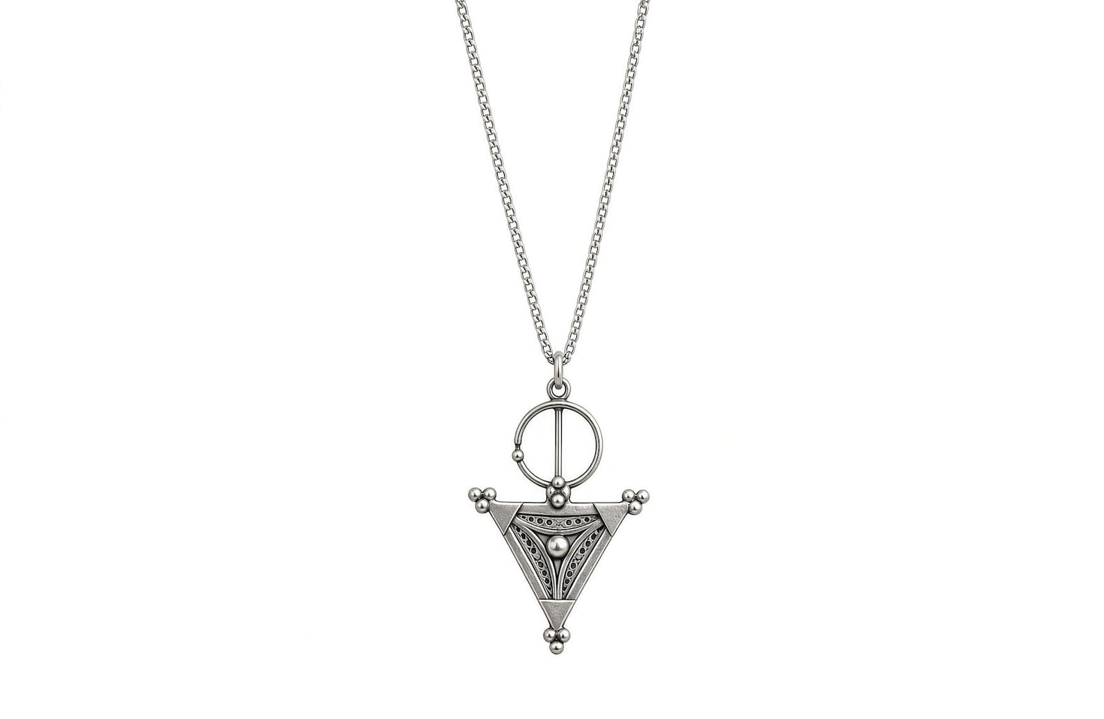 Amazigh Berber Sterling Yaz Symbol Pendant Design Necklace