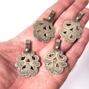 Berber Tifinagh Maroc Anciens Silver Pendant Vintage Necklace