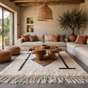 Berber Yamiriam Losange Central Lignes Geometric Handmade Rug