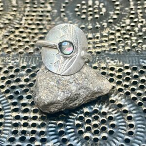 Amazigh Tuareg massif réglable Nacre Ring Berber Silver Jewelry Design