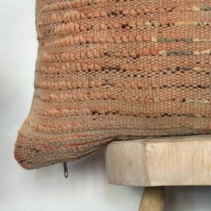 Berber Handmade Wool Pillow Cover Vintage Kilim Style Rustic Pink