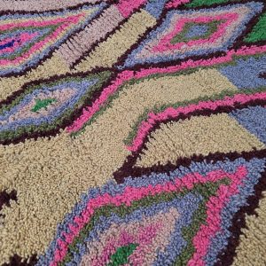 Amazigh Colorful Azilal Abstract Berber Area Rug Together to Create Design