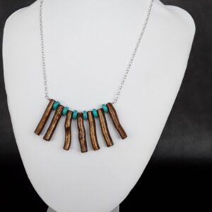 Amazigh Coral Howlite 925 Pure Silver Gemstone Necklace