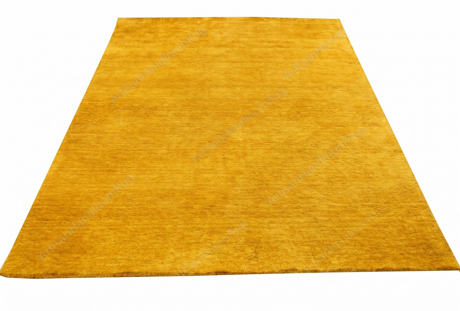 Berber Handloom Saffron Yellow Wool Plush Area Rug
