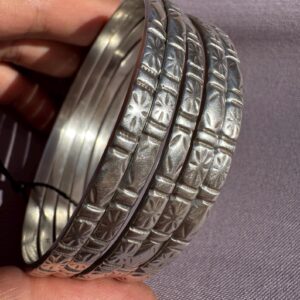 Berber Amazigh Silver Bracelet Set of Five Large Bangles
