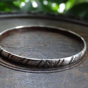 Vintage Amazigh Berber High-Grade Fine Silver Bangle Bracelet