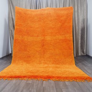 Berber Beni Ourain Vintage Orange Wool Rug Handmade Floor Decor