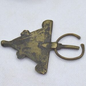 Amazigh Berber Vintage Bronze Fibula Pin with Engraved Tribal Design