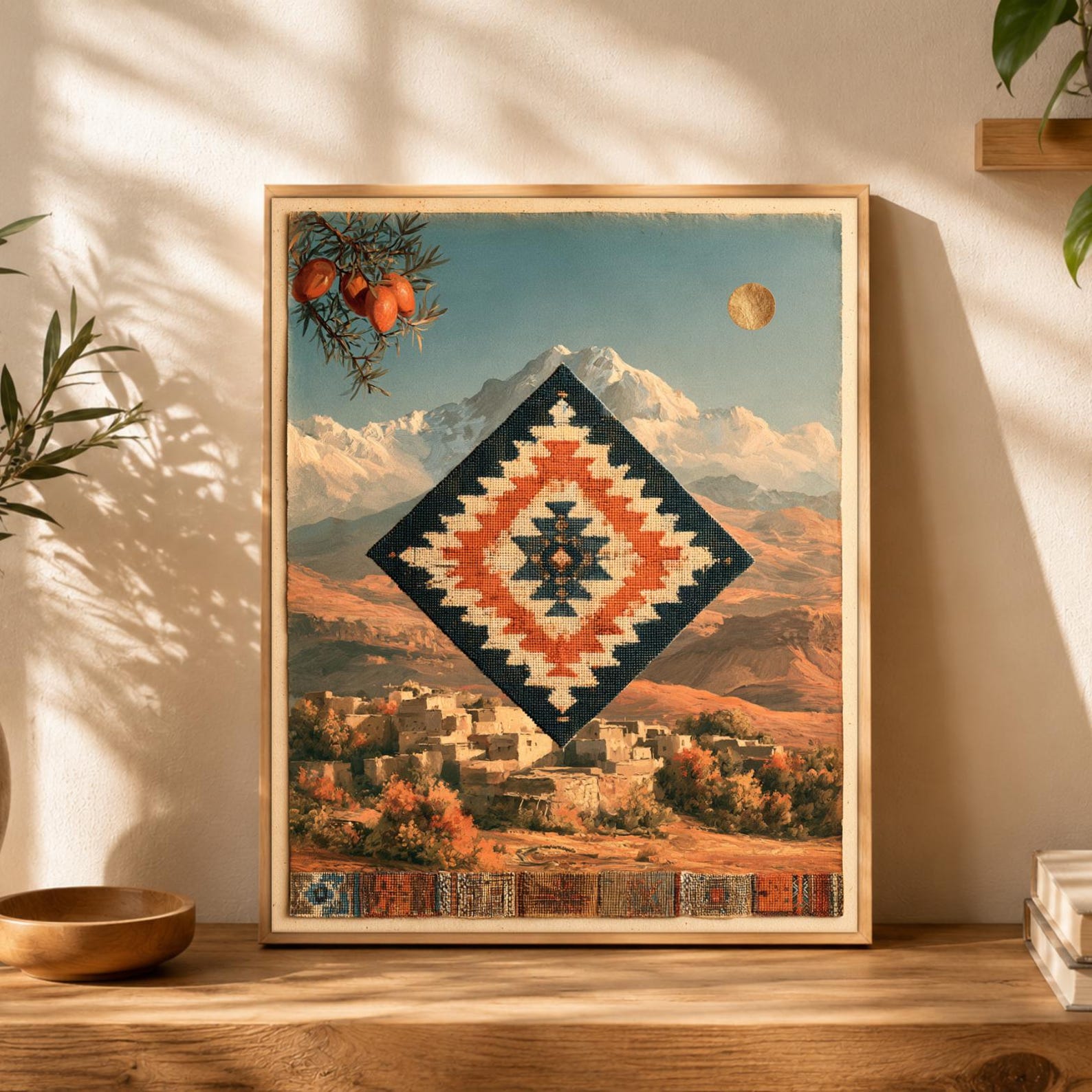 Amazigh Berber Mountain Folk Geometric Wall Art Print