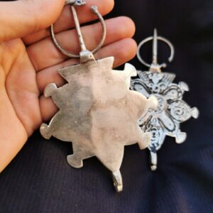 Berber Amazigh TIZERZAI Fibula Pair Vintage Silver Brooch Jewelry