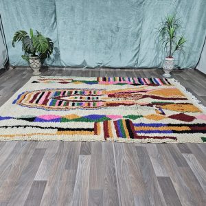 Berber Colorful Beni Ourain Hand Knotted Wool Rug Custom
