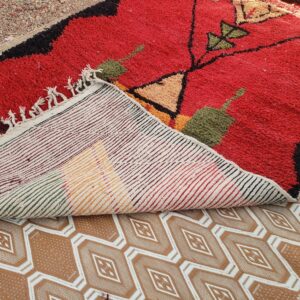 Amazigh Berber Handmade Wool Rug With Geometric Heritage Design