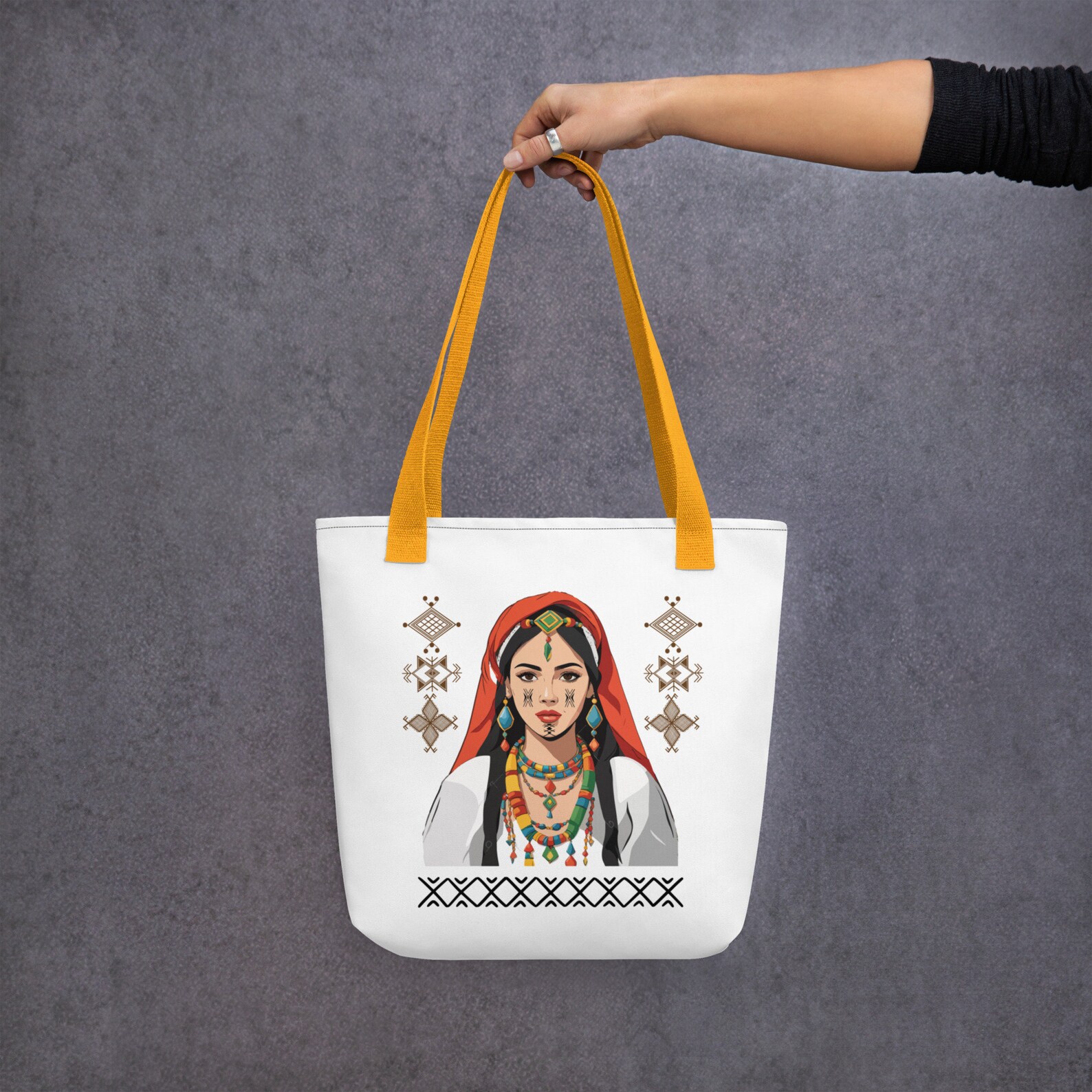 Amazigh Berber Kabyle Tifinagh Motif Culture Tote Bag