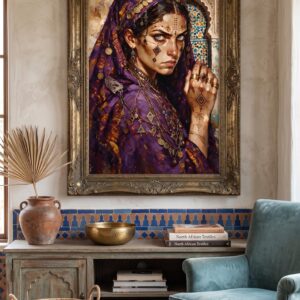 Amazigh Berber Woman Portrait Digital Download Purple Art Print
