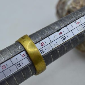 Berber Tuareg Brass Signet Ring with Ebony Wood Inlay