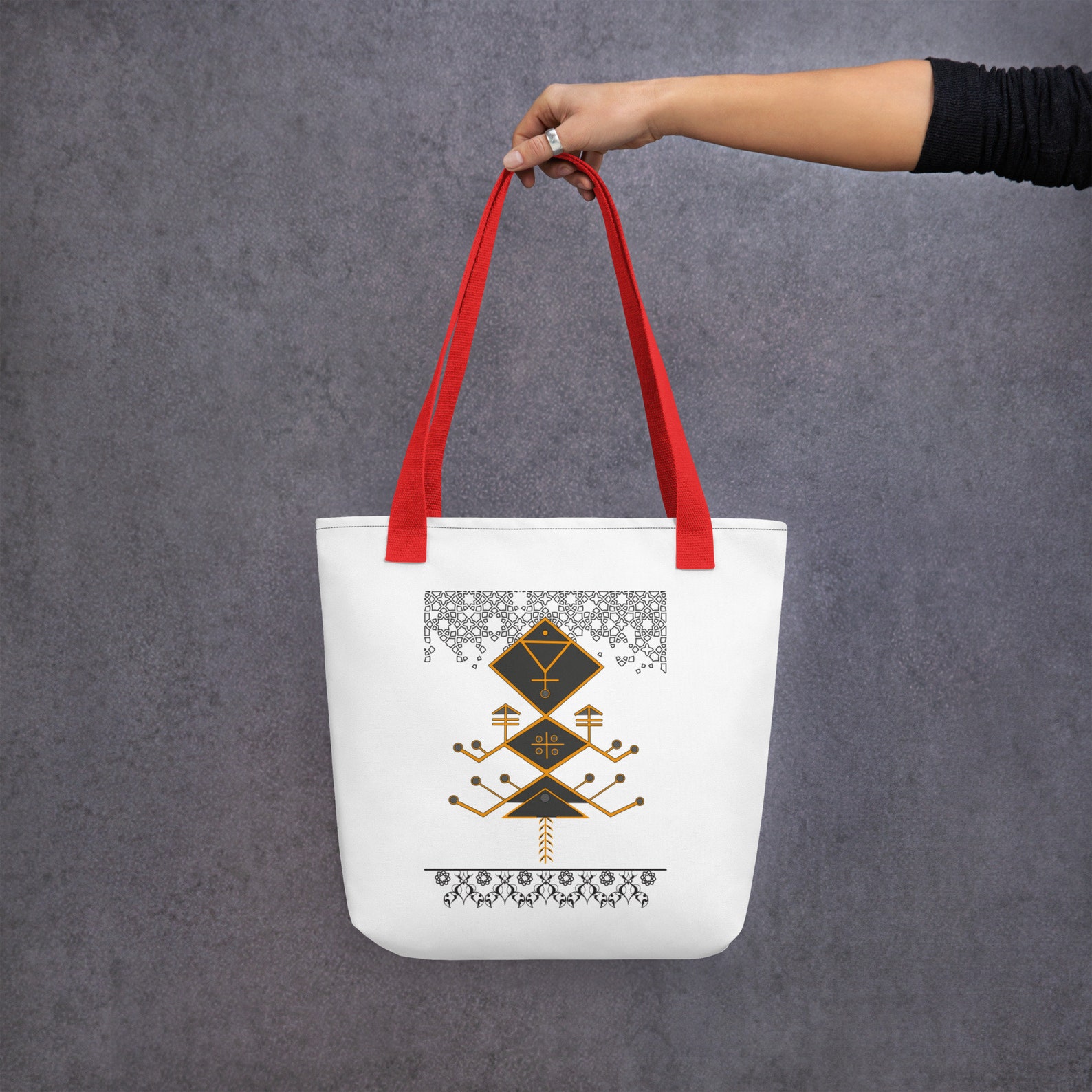 Amazigh Berber Kabyle Tifinagh Motifs Design Tote Bag