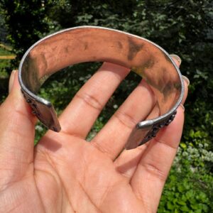 Amazigh North African Enamel Cuff Sterling Silver Bracelet
