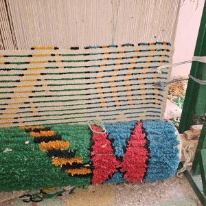 Berber Boujaad Handwoven Colorful Abstract Wool Area Rug