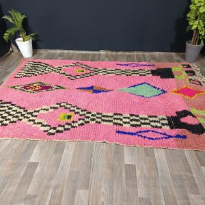 Berber Hand Knotted Azilal Boujaad Wool Rug for Custom Home Decor