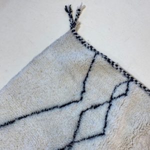 Berber Boho Checkered Wool Cotton Hand Knotted Rug