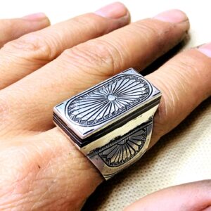 Berber Tuareg Sterling Silver Amazigh Engraved Traditional Jewelry Ring