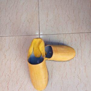 Berber Babouche Shoes Handmade Yellow Leather House Slippers