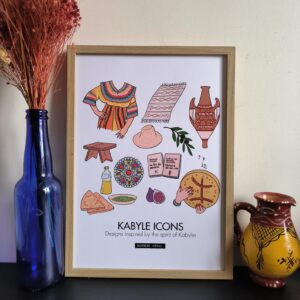 Amazigh Kabyle Icons Berber Symbol Illustration Wall Art Poster