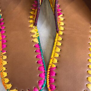 Amazigh Handmade Raffia Sandals Colorful Boho Leather Sole Shoes