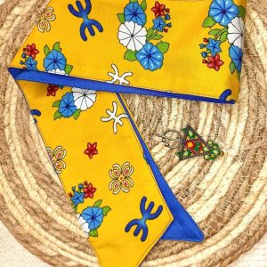 Berber Headband with Colorful Amazigh Textile Hair Design