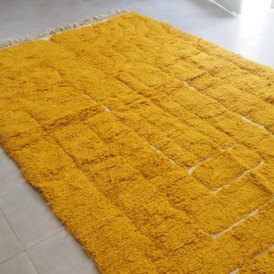 Berber Beni Ourain Handmade Yellow Wool Rug Carpet
