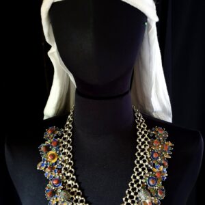 Exceptionnel Superbe Amazigh Berber Kabyle Tifinagh Silver Coral Enamel Necklace