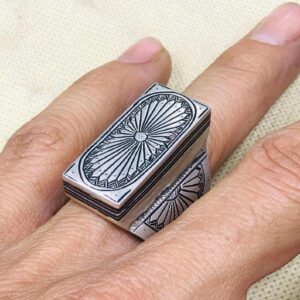 Berber Tuareg Sterling Silver Amazigh Engraved Traditional Jewelry Ring