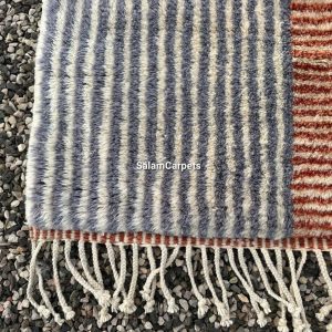 Berber Abstract Terracotta Gray Wool Rug Handmade Geometric Design
