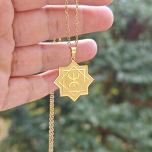 Amazigh Berber Yaz Tifinagh Symbol Stainless Steel Necklace