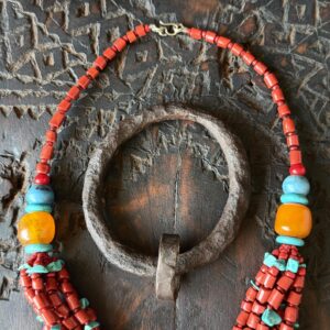 Berber Amazigh Tuareg Cross Necklace with Yaz Symbol