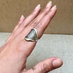Amazigh Tuareg Chevalière Arrondie Massif Artisanat Silver Ring