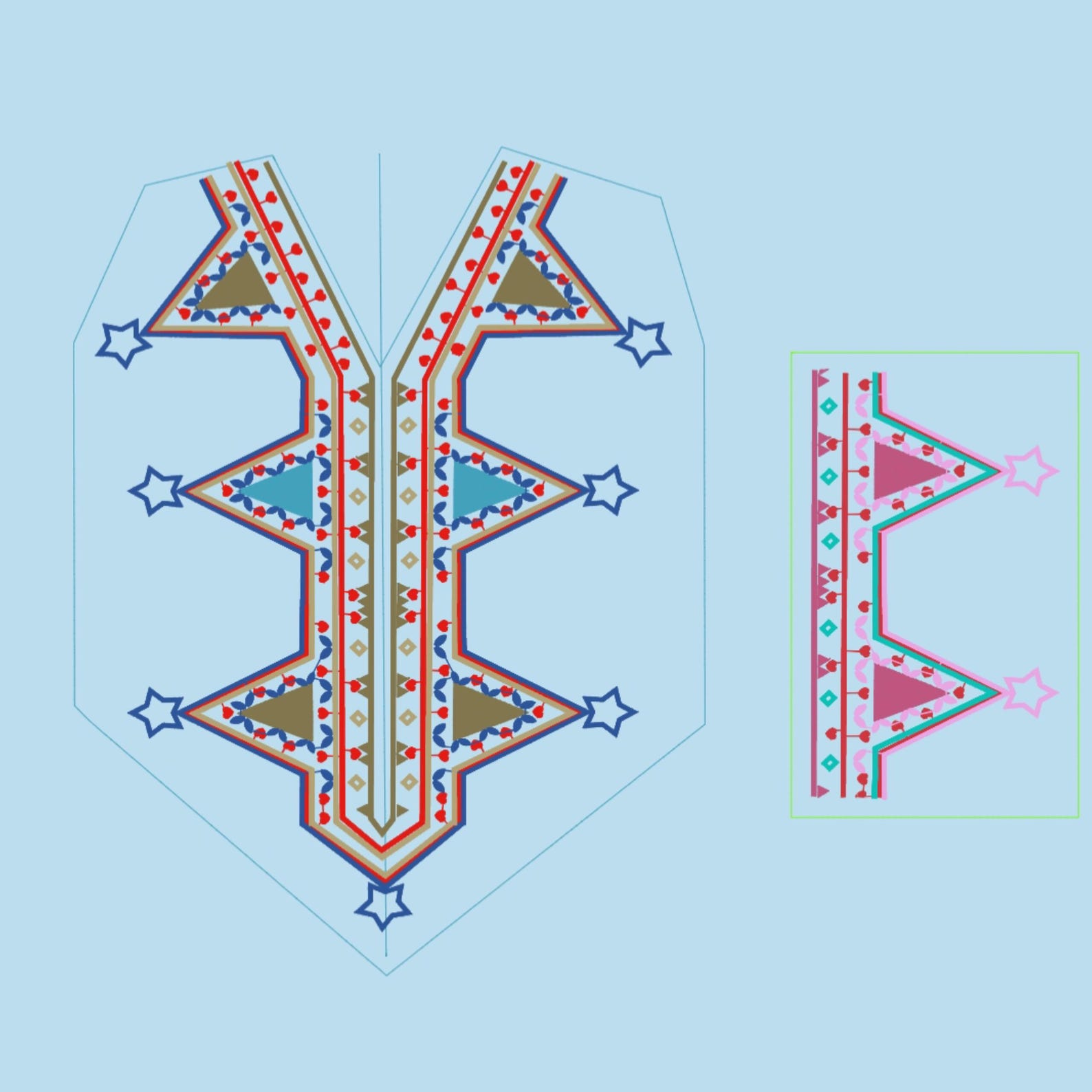 Amazigh Berber Machine Embroidery Design Djellaba Pattern Files