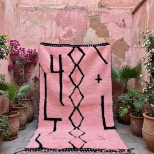 Amazigh Pink Berber Handmade Wool Rug Bold Heritage Design