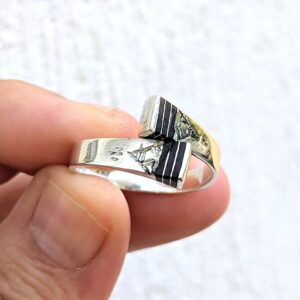 Berber Tuareg Sterling Silver Ebony Inlay Adjustable Ring