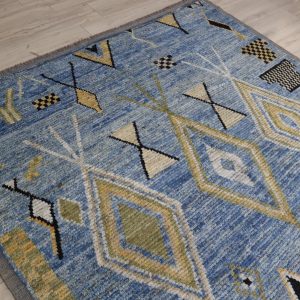 Berber Afghan Area Rug with High Pile Which Geometric